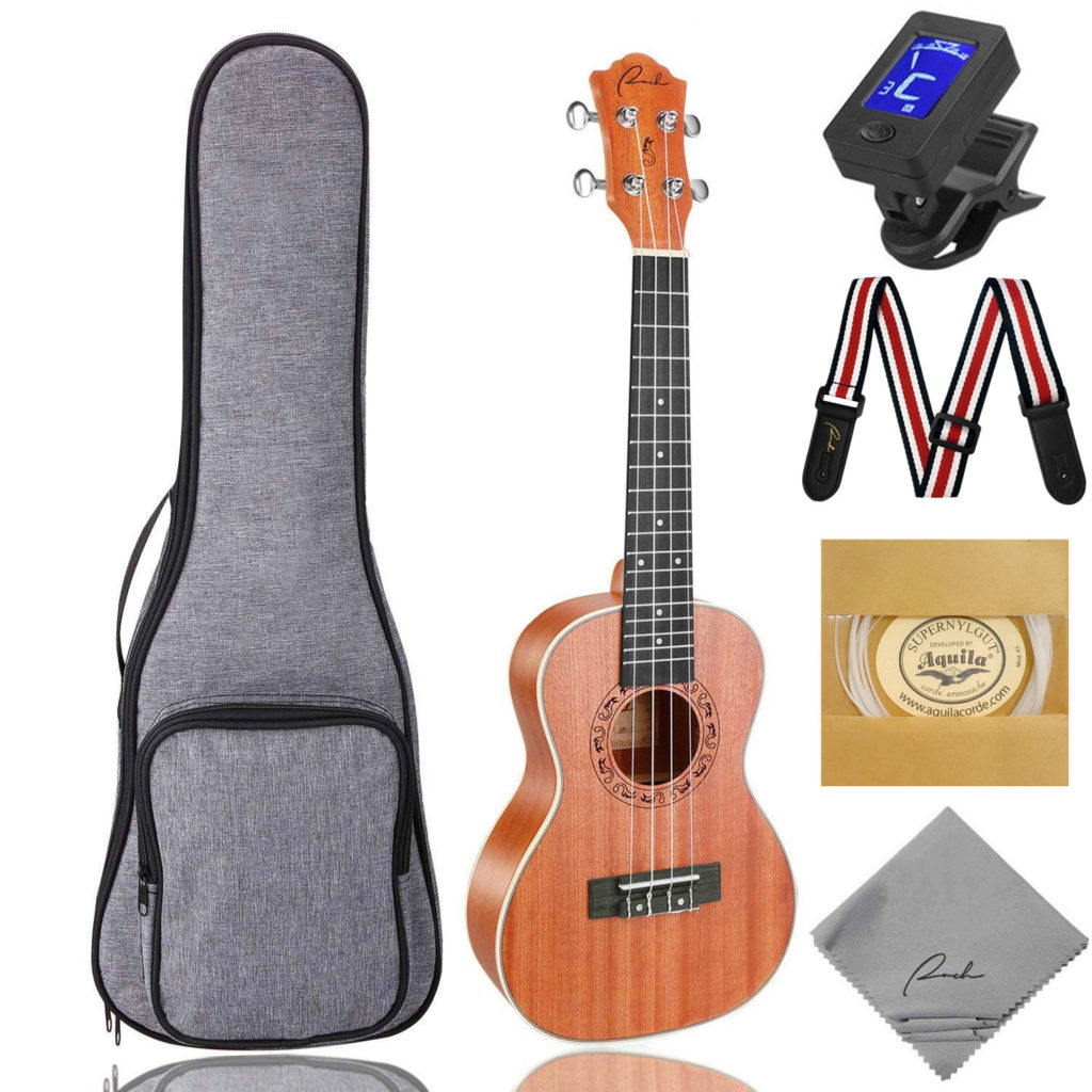 Tenor Ukulele Ranch 23 inch Professional Wooden ukelele Instrument Kit With Free Online 12 Lessons Small Hawaiian Guitar Beginner ukalalee Starter Pack Bundle Gig bag&Tuner&Strap&4 Aquila String Set