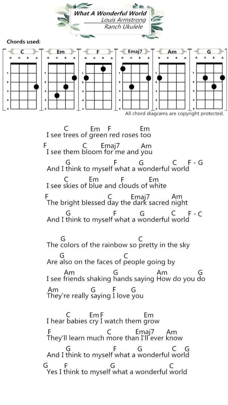 What A Wonderful World Ukulele Chords Ultimate Guitar