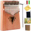 Thumb Piano Ranch Kalimba 17 keys Finger Mbira with 5 Free Lessons Solid Wood Mahogany