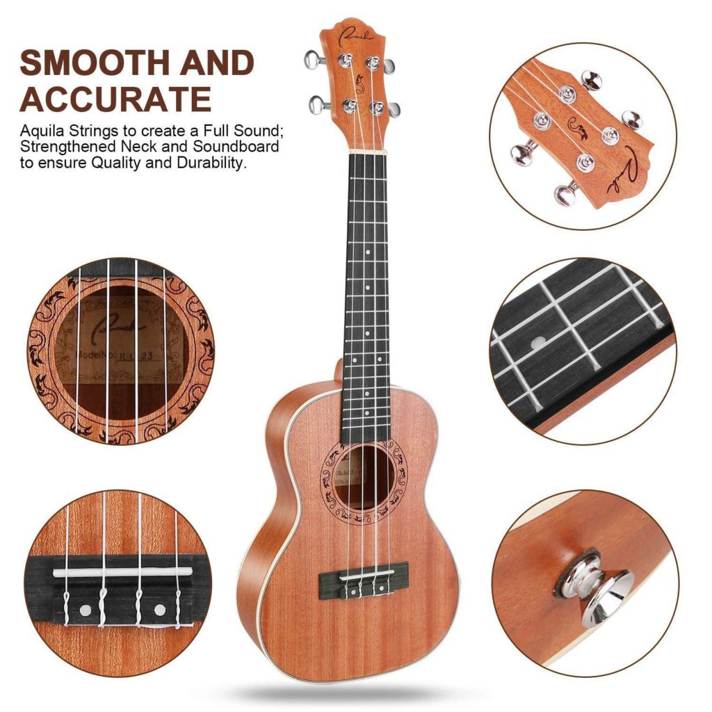 Ukelele Left Handed Concert Ukulele for Beginner [23 inch]