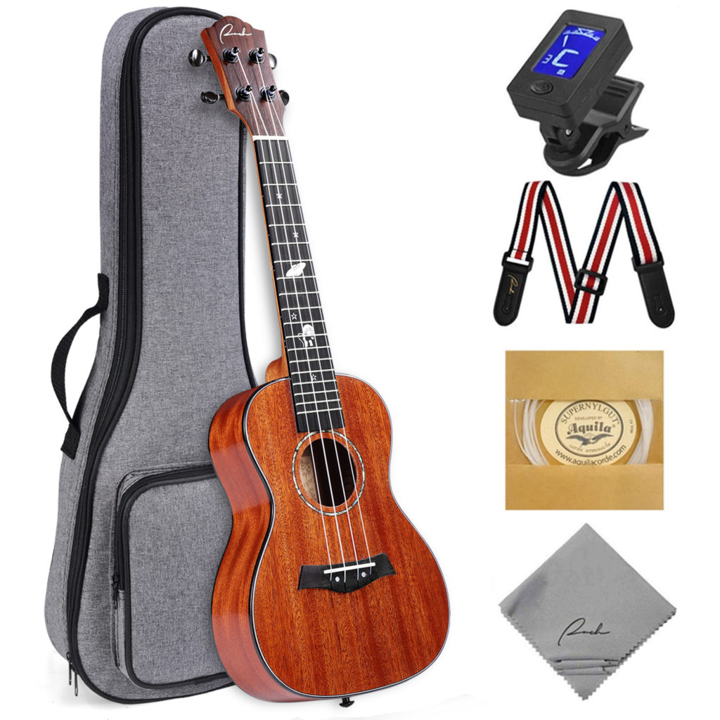 Ranch Concert Ukulele 23 inch Solid Top Ukelele Kit Professional Small