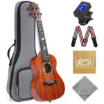 Ranch Concert Ukulele 23 inch Sapele Solid Top Ukelele Kit - Glossy