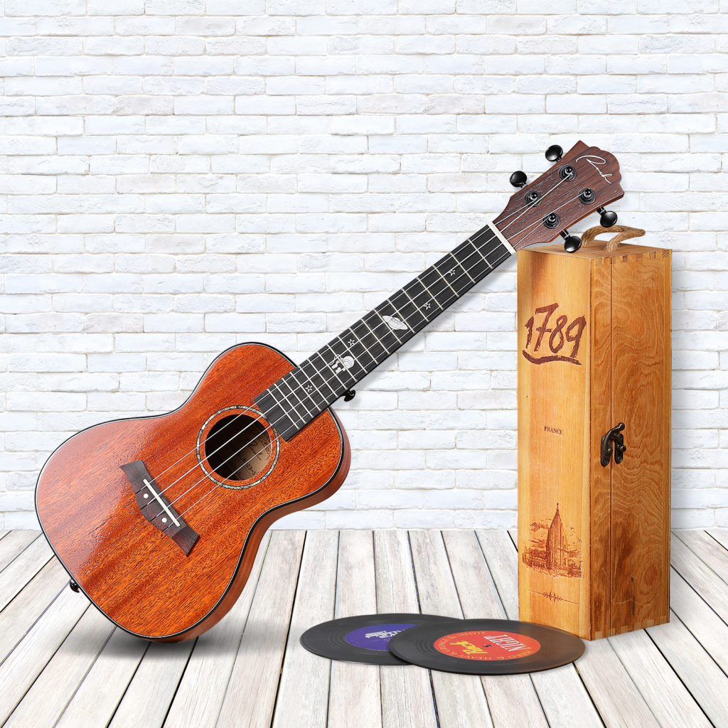 Ranch Concert Ukulele 23 inch Solid Top Ukelele Kit Professional Uke