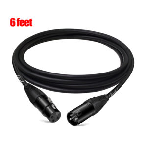 Ranch XLR Microphone Cable 6ft Male to Female Balanced 3 PIN XLR Cable - Black
